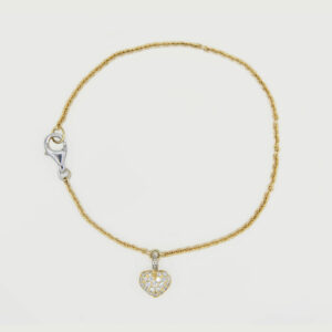 Bracelet with diamond heart pendant