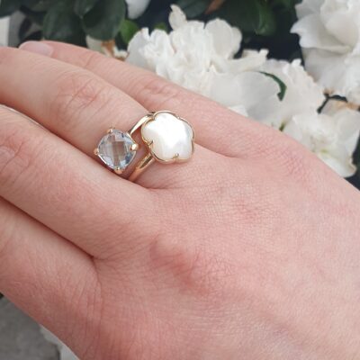 Flower pearl ring